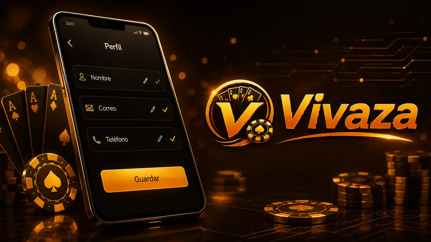 Perfil móvil de Vivaza para corregir datos de cuenta