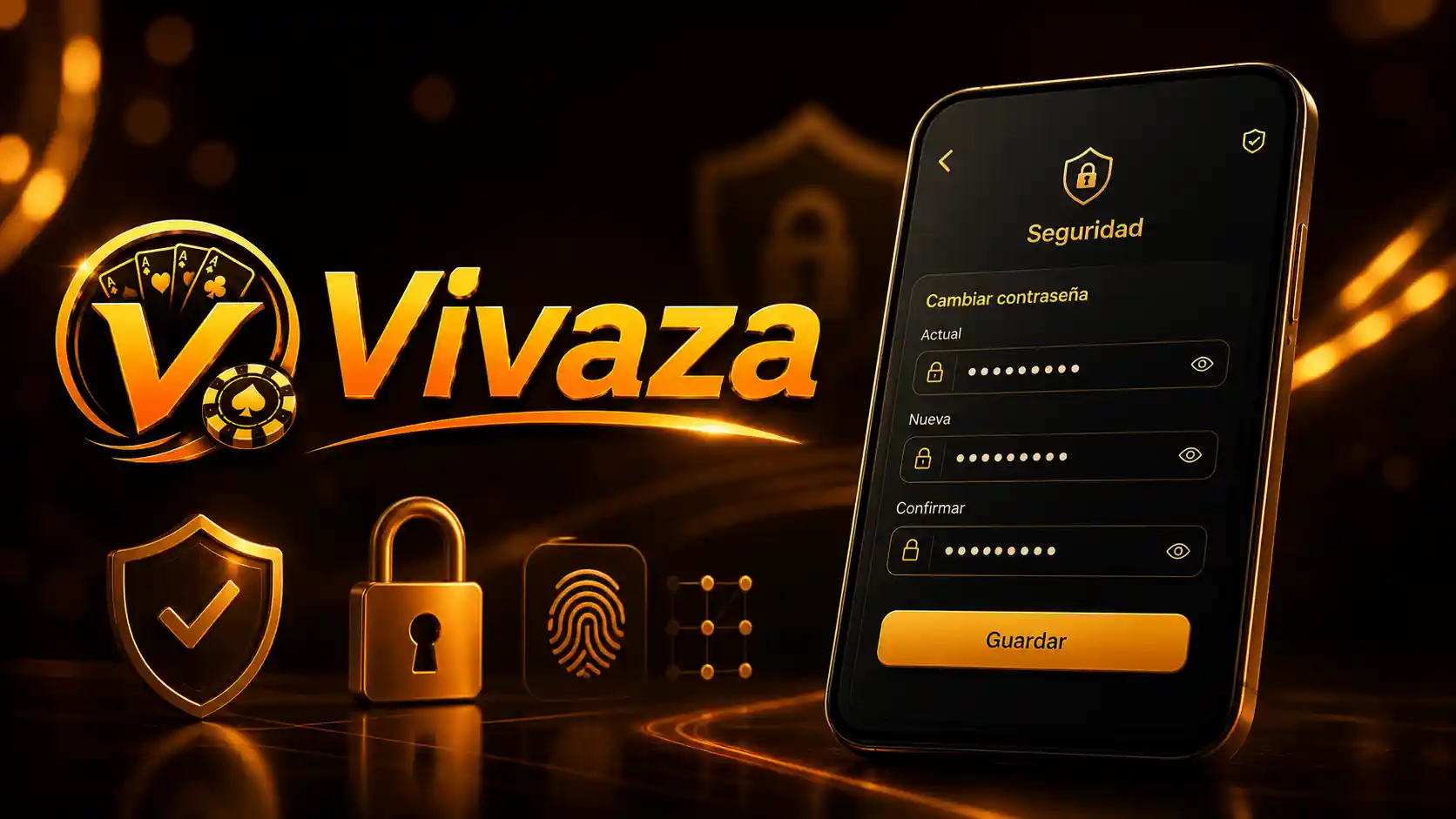 Pantalla móvil de Vivaza para cambiar la contraseña de acceso