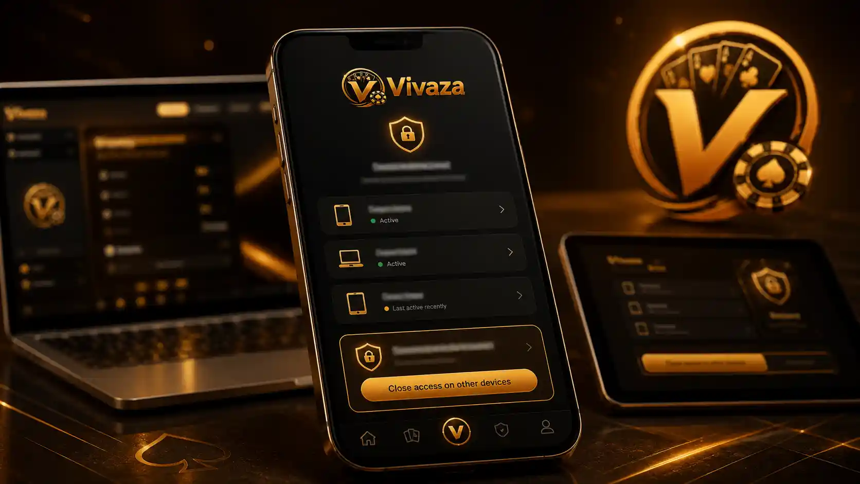 Pantalla de Vivaza para cerrar sesiones abiertas en otros dispositivos