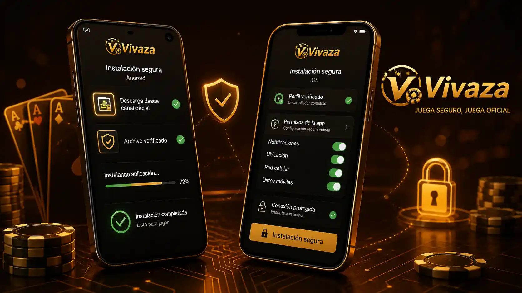 Instalación segura de la aplicación de Vivaza en Android y iPhone
