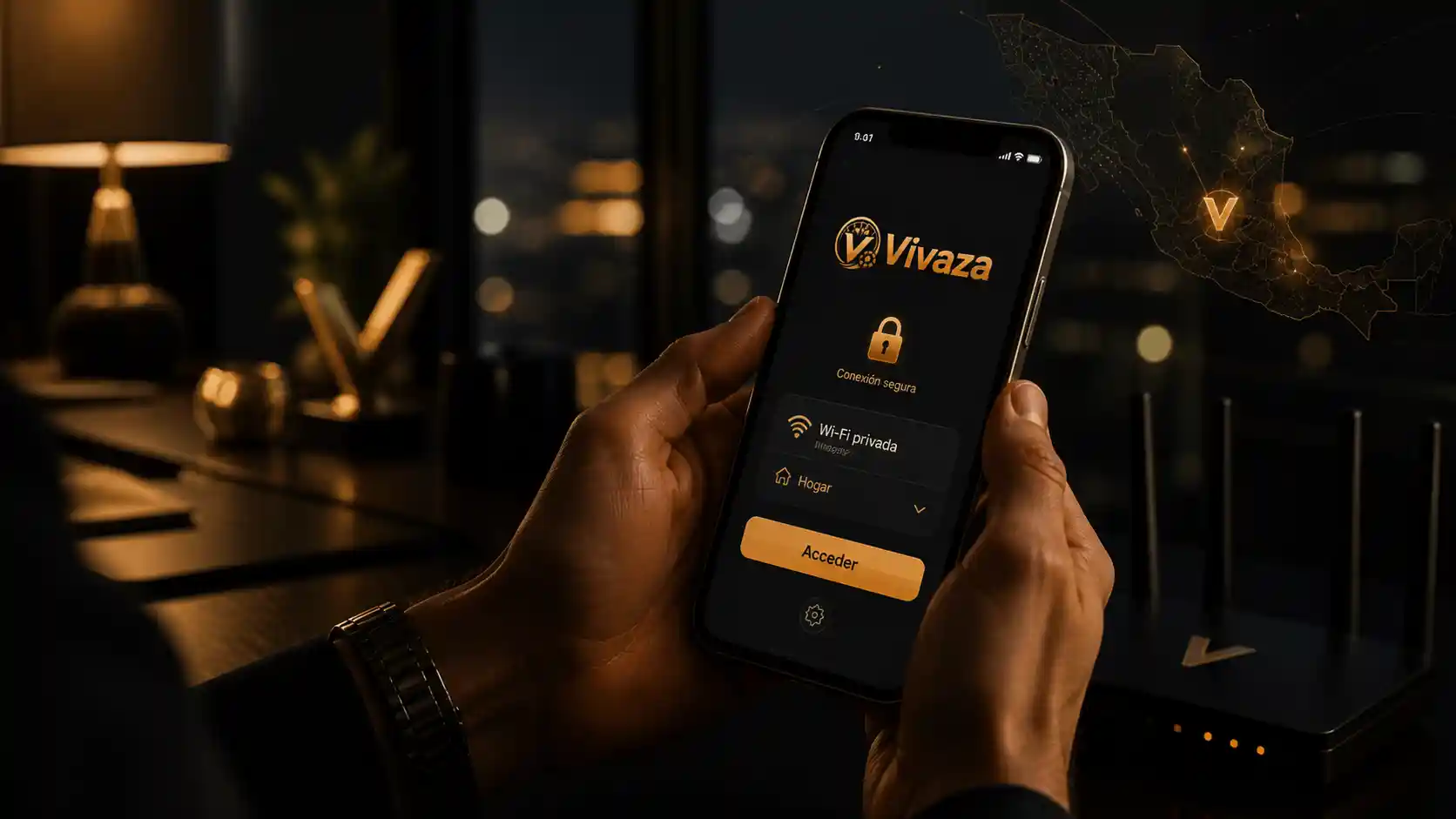 Usuario revisando la seguridad de la app de Vivaza desde el celular
