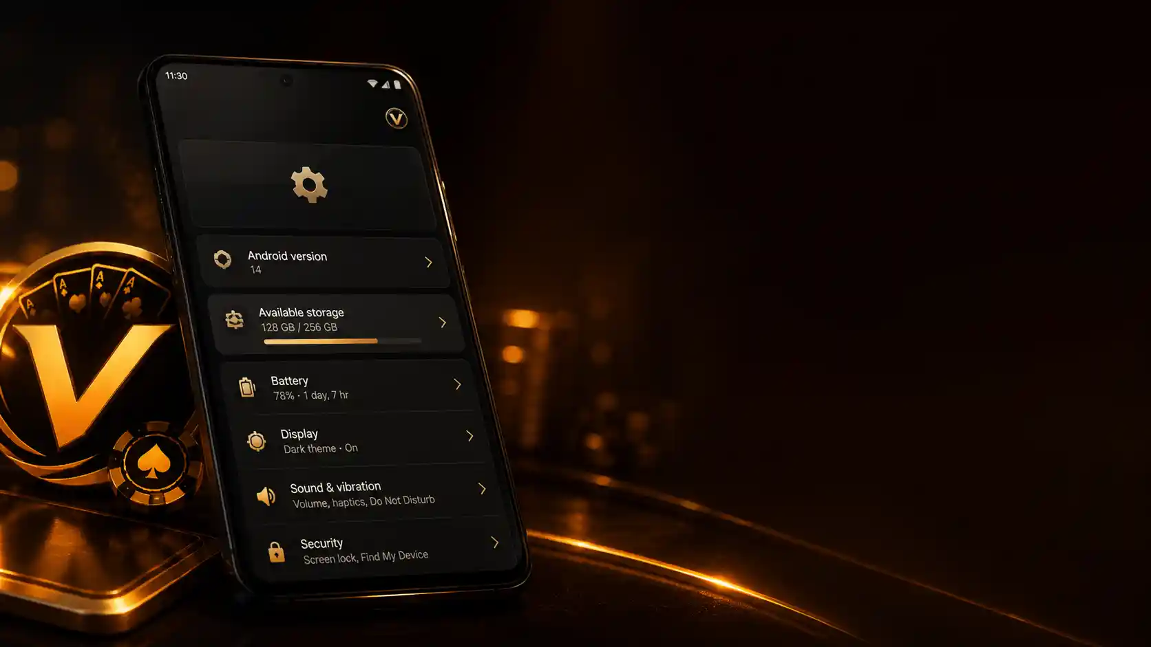 Ajustes de Android para revisar versión y almacenamiento antes de instalar Vivaza