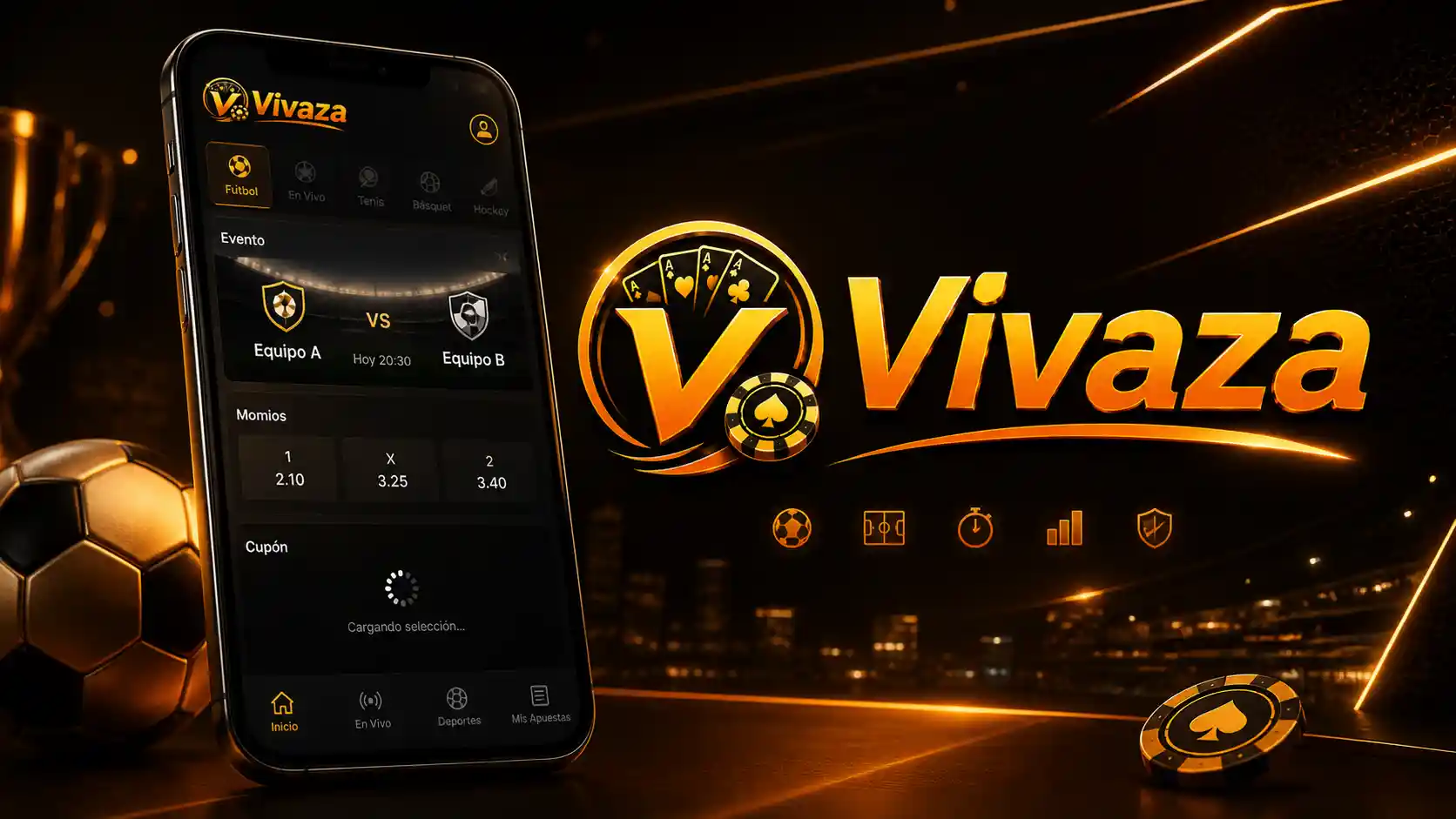 Cupón de apuestas y momios visibles en la app de Vivaza