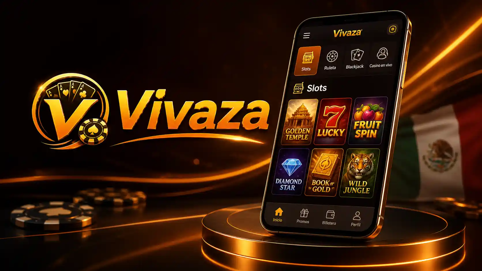 Tragamonedas de Vivaza abiertas desde un celular