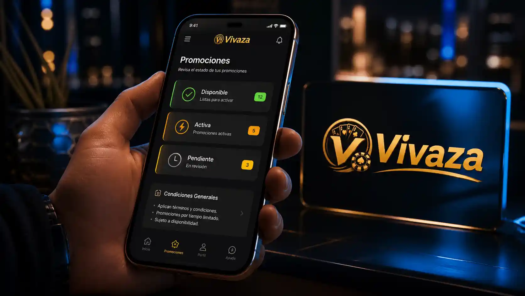 Pantalla móvil de Vivaza con detalles y estado de un bono