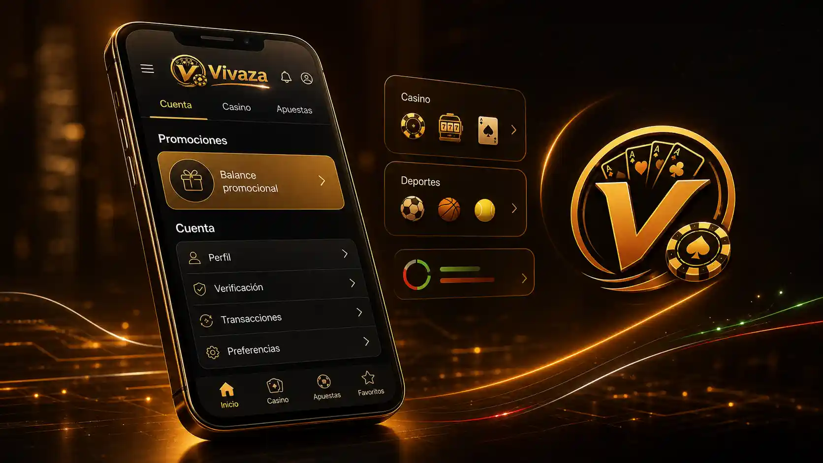Cuenta de Vivaza en el celular con acceso a promociones y saldo promocional
